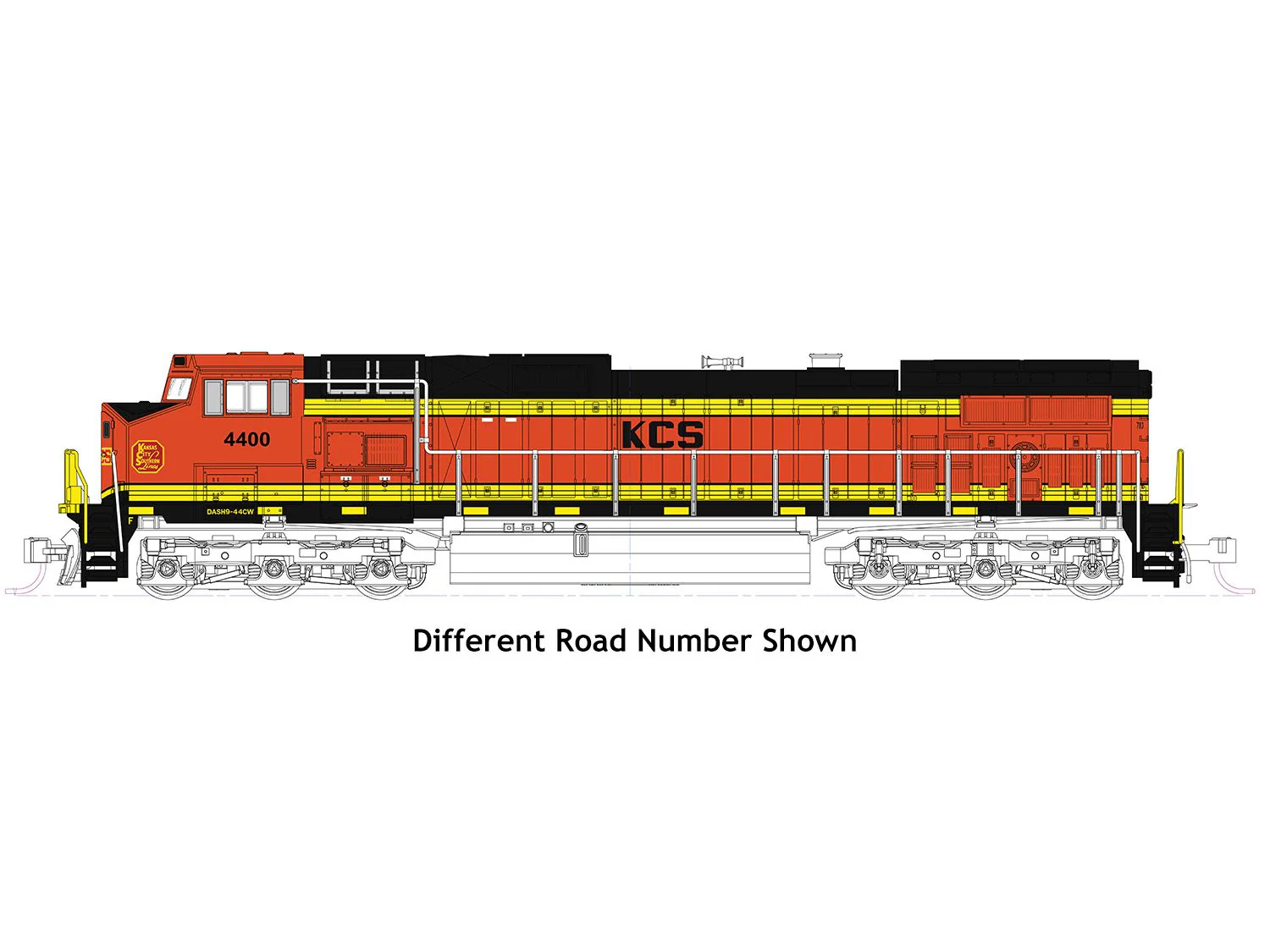 176-3520-DCC C44-9W EMD Kansas City Southern 4401 - DCC-Fitted