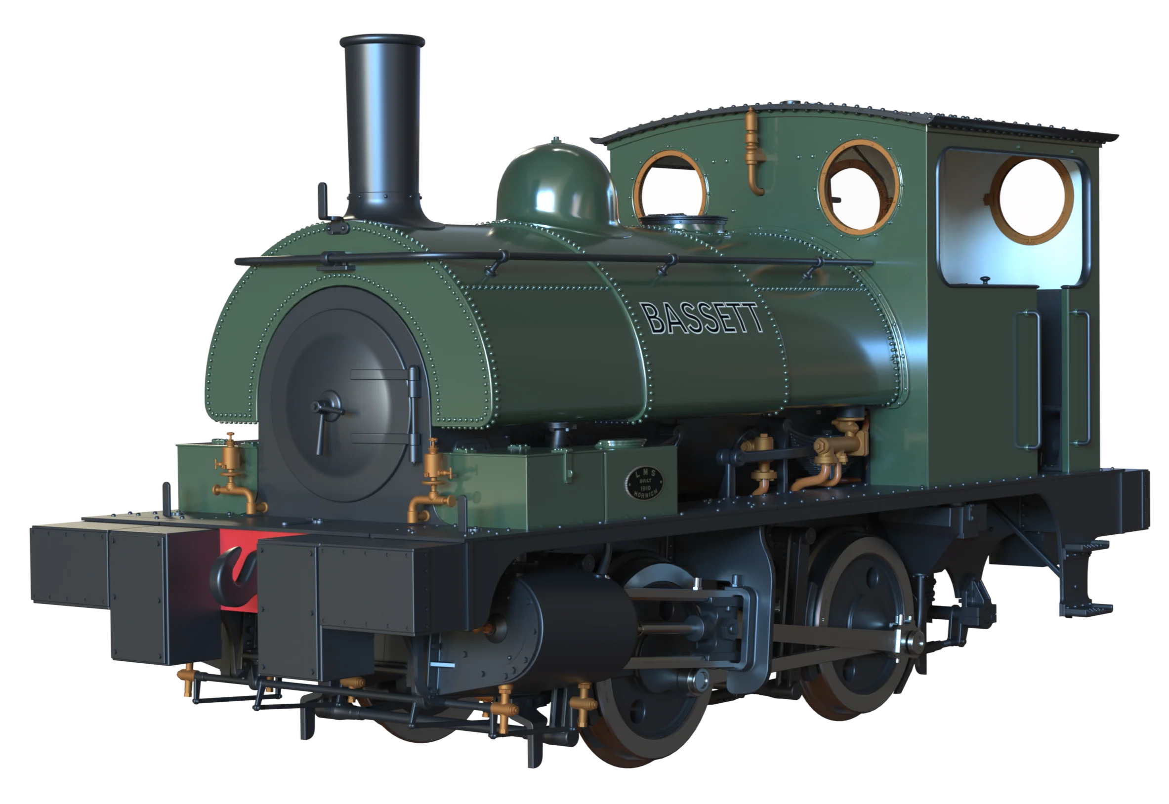 E1043S LYR 'Pug' 0-4-0ST "Bassett" Bottle Green Steam Locomotive - DCC Sound