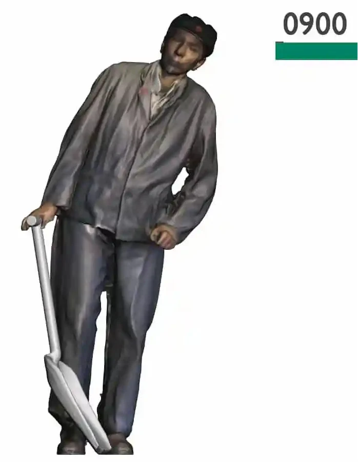 O Gauge Loco Specific Crew - GWR Fireman Leaning with Shovel - Image 2