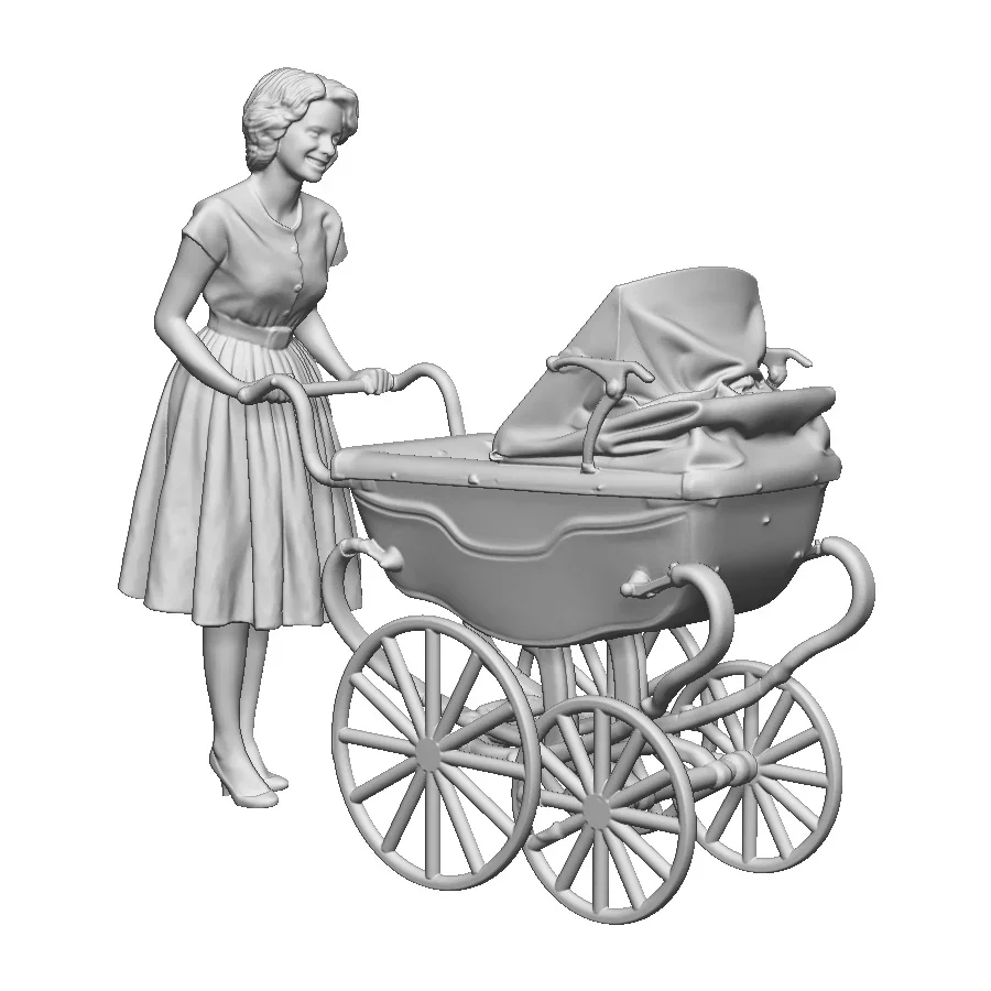 1605-148 N Gauge Town and Country - Woman with Pram