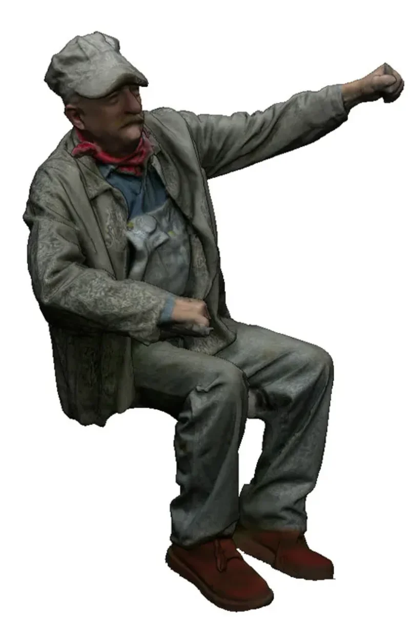 N Gauge - North American - Seated Engineer using Throttle - Right Hand Raised - Image 2