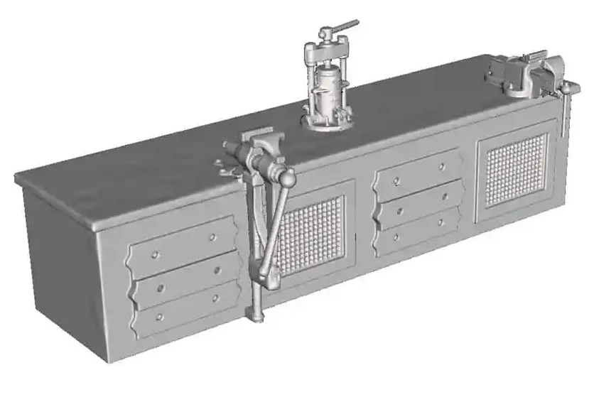 2741-148 N Gauge Loco & Diesel Depot - Fitter's Bench Loco Shed Detailing