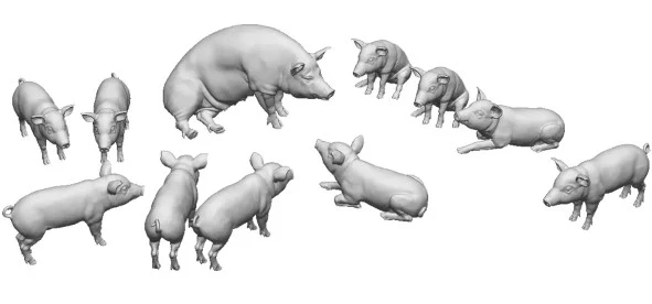 31241-076 OO Gauge Pets, Wildlife & Livestock - Piglets and Sow