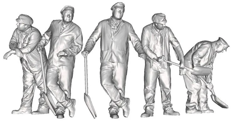 91070-043B O Gauge 1948-1968 British Railways - Right Hand Drive Fireman Multi-Pack of 10