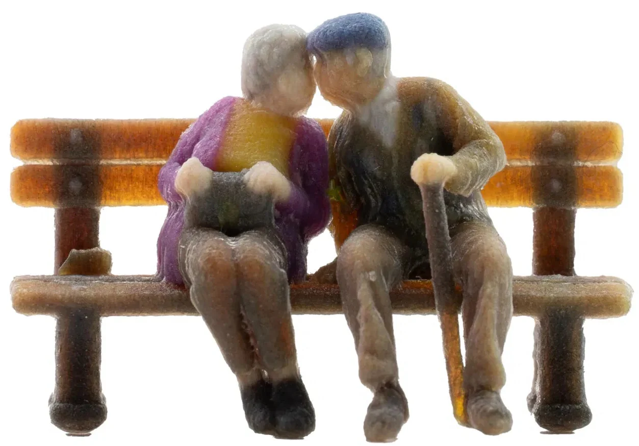 Seniors on Bench (2) 3D Master Figure