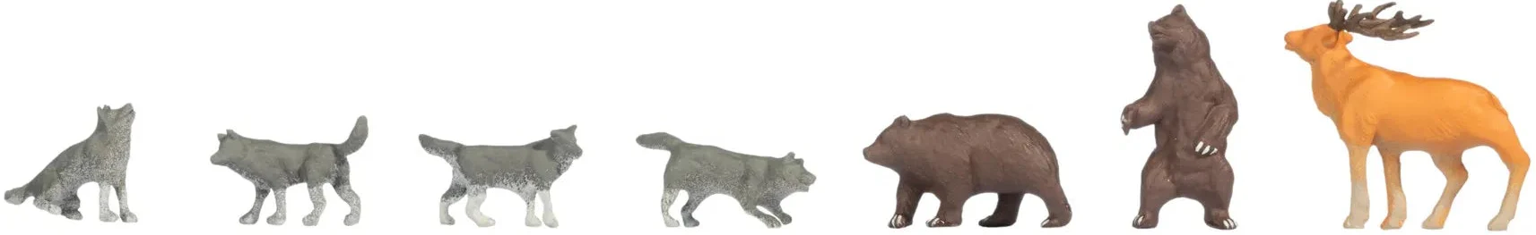 Bears (2) Wolves (4) & Stag (1) Figure Set - HO/OO Scale