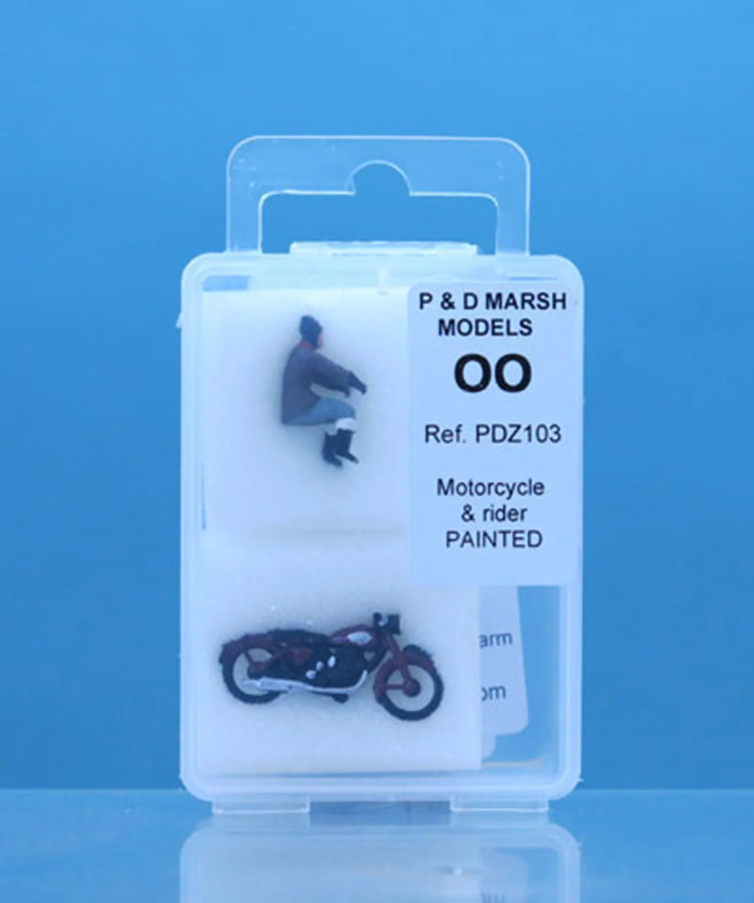 PDZ103 OO Gauge Painted Motorcycle & Rider - Image 2
