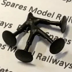 Replacement Hornby X8134 (L6187) Large Round Class 25 / 47 / 91 7mm Buffers (4 Pack) OO Gauge Blackened