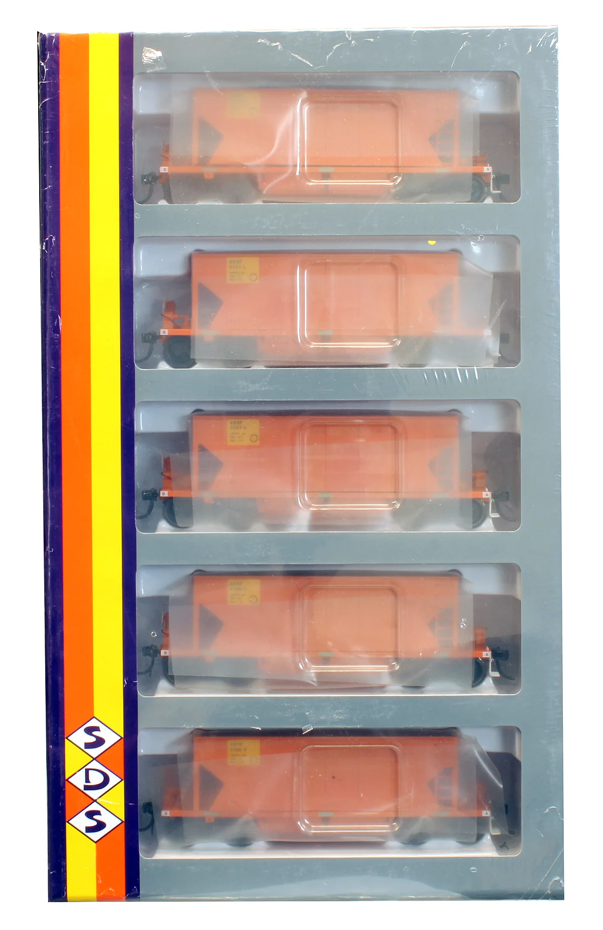 HS 018 Pre-Owned Set Of 5 HS / AHSA Stone Hopper Wagons G&W Orange