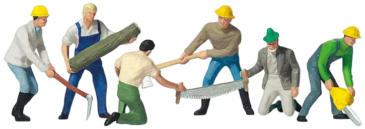 Lumberjacks (6) with Tools & Log Exclusive Figure Set