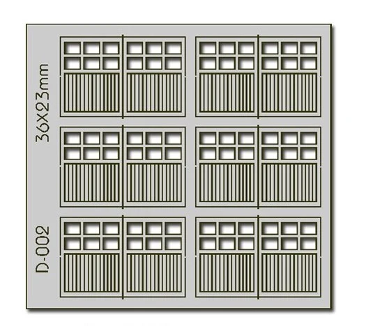 PD-002 6 pcs 36X23mm 6 Lite Dbl Unit Garage Doors HO/OO