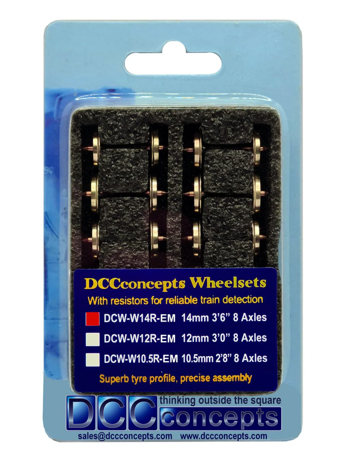 DCW-W14R-EM Quality Resistive Wheelsets EM/18.2mm Track 8x 14mm (3’6″) - Image 2