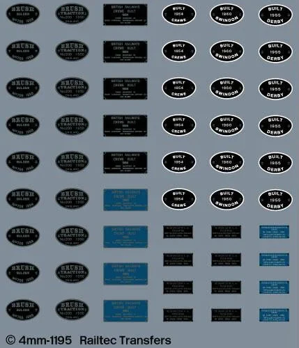 BR diesel loco works/builders 3D plates Transfer