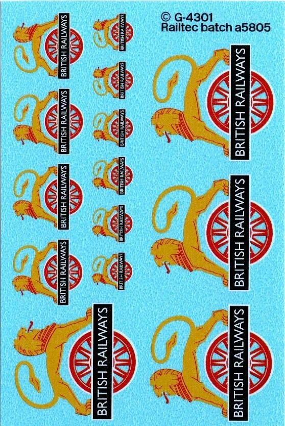 BR Early Crest Lion & Wheel Totem: L&R Facing (3 Sizes) Transfer