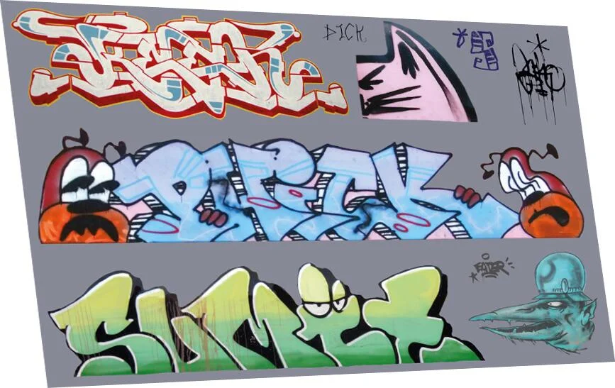 RT-4-8908 Graffiti: Artistic H (Suits Larger Wagons) Waterslide Decals Transfer
