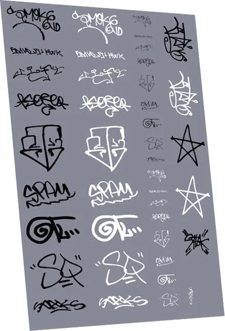 RT-4-8963 Graffiti: Tags Pack 13 Waterslide Decals Transfer