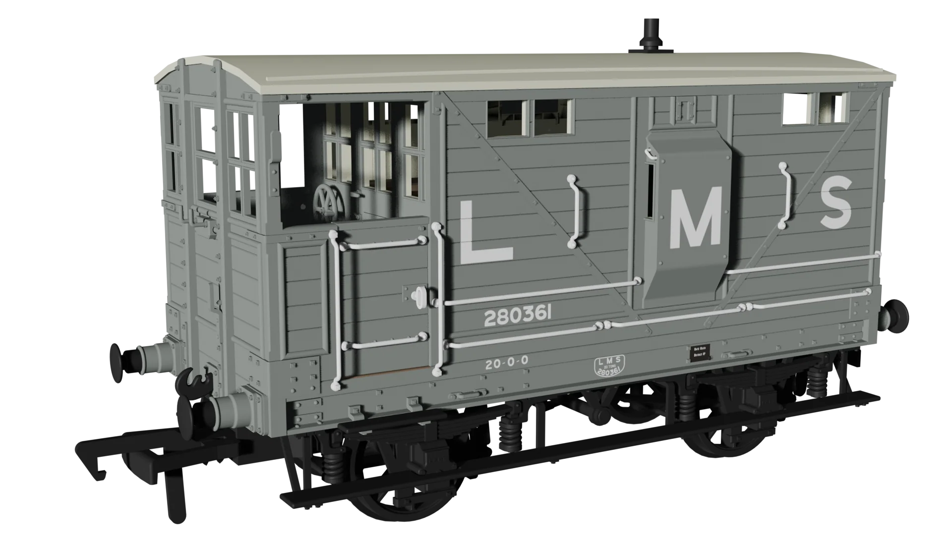 LNWR D17b Brake - LMS (pre-36) No.280361