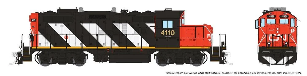 41508 HO GP9rm CN - Stripes #4110 Diesel Locomotive - DCC Sound