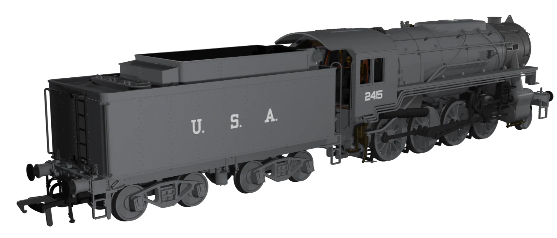 926502 USATC S160 2-8-0 LMS Wartime Dark Grey U.S.A on Tender No.2415 Steam Locomotive - DCC Sound - Image 7