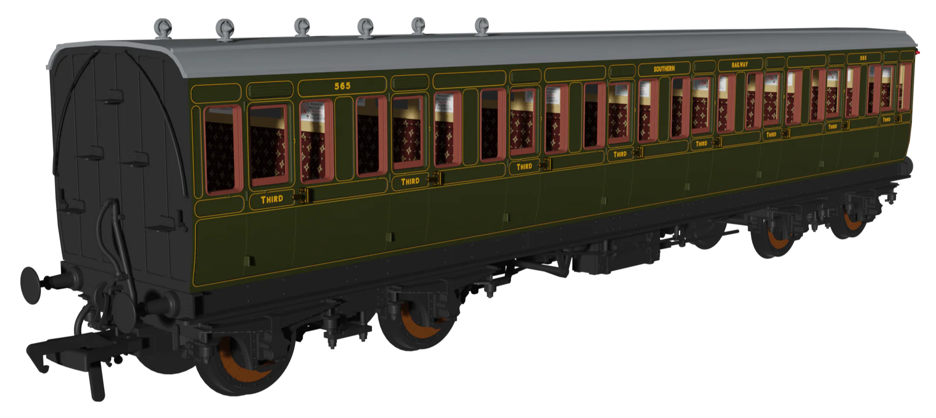 'Evolution' 48' SR Olive Non-Corridor Carriage No.2727, 565 & 5017 Triple Pack - Image 4