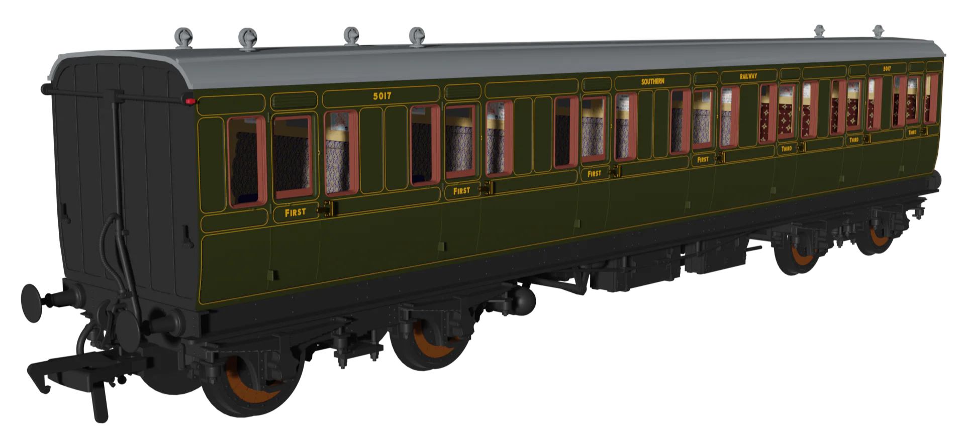 'Evolution' 48' SR Olive Non-Corridor Carriage No.2727, 565 & 5017 Triple Pack - Image 5
