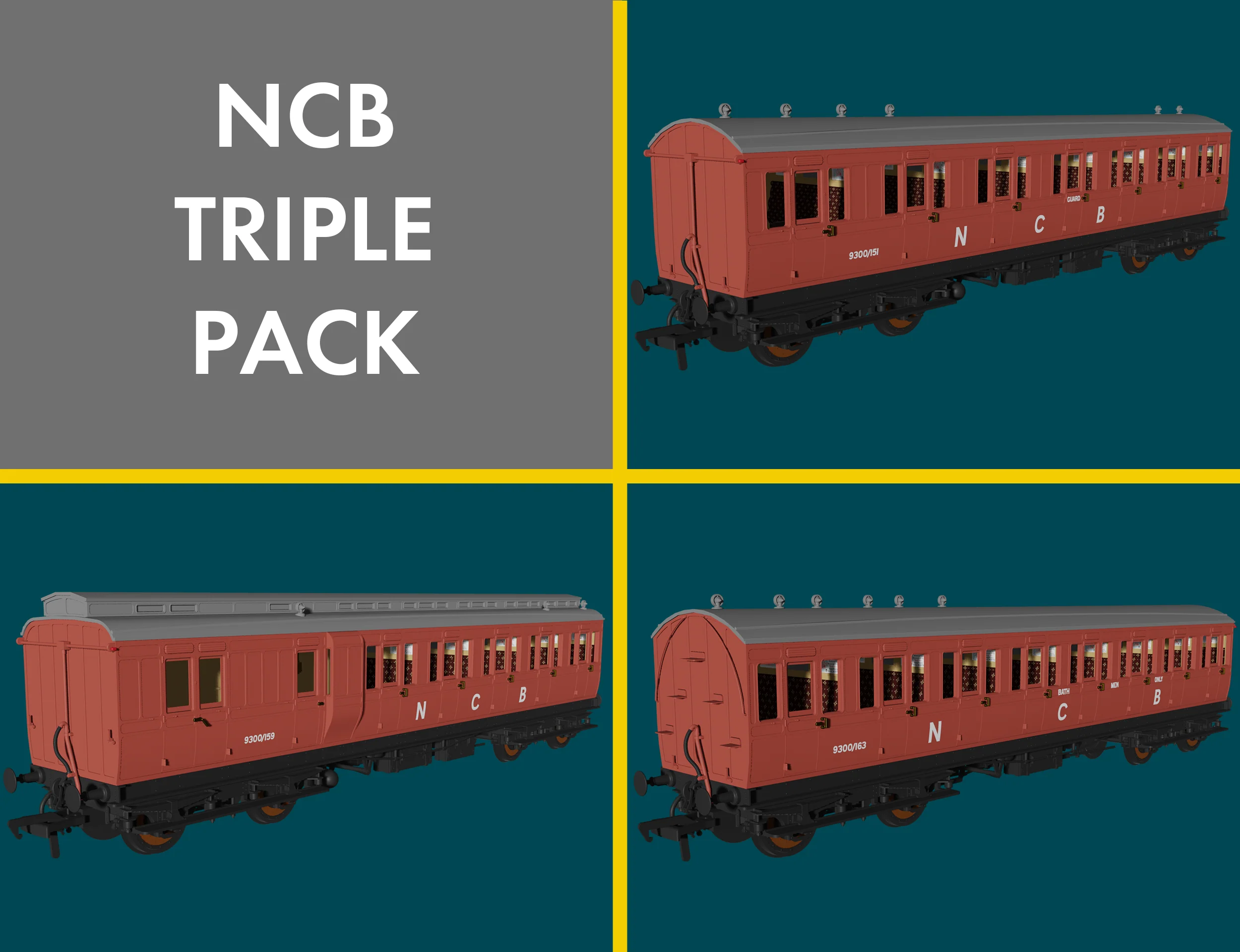 'Evolution' 48' NCB Non-Corridor Carriage No.9300/159, 9300/163 & 9300/151 Triple Pack - Image 6