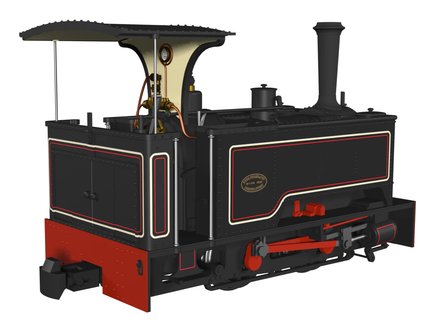 Sirdar Class 0-4-0 Kerr, Stuart & Co. Long-Tank Lined Black Steam Locomotive - DCC Fitted - Image 2