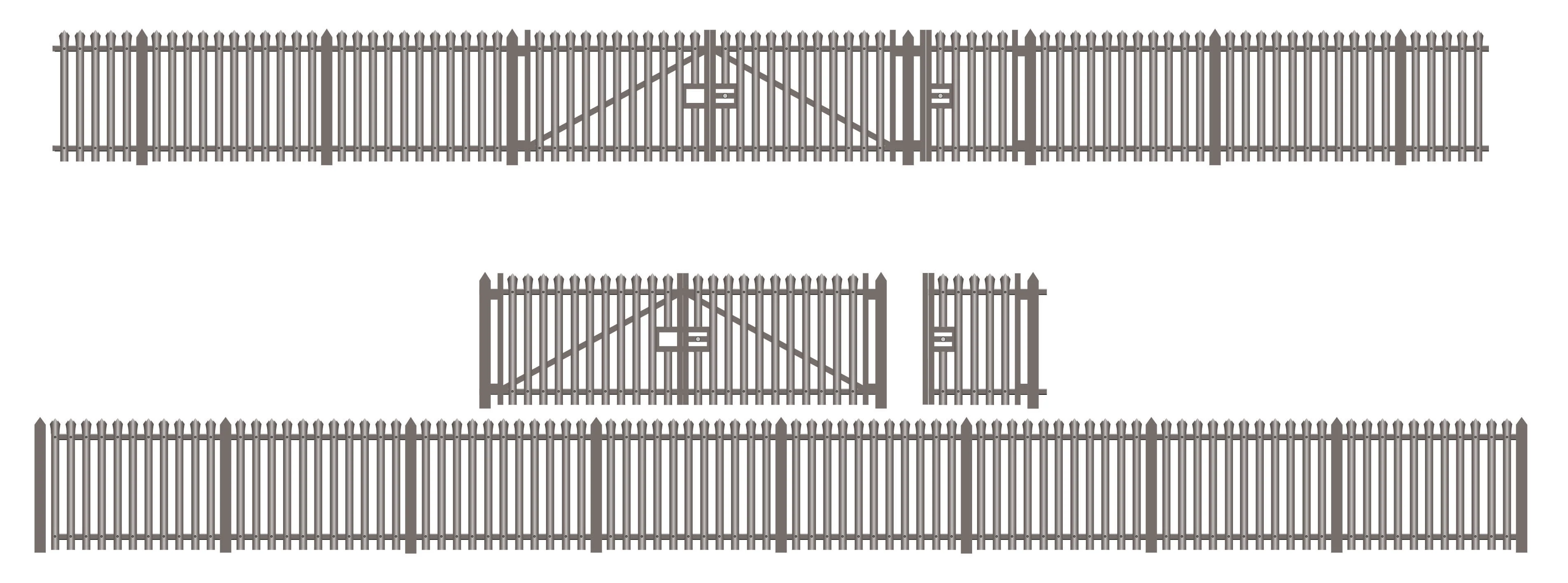 280 Modern Palisade Fencing with Gates