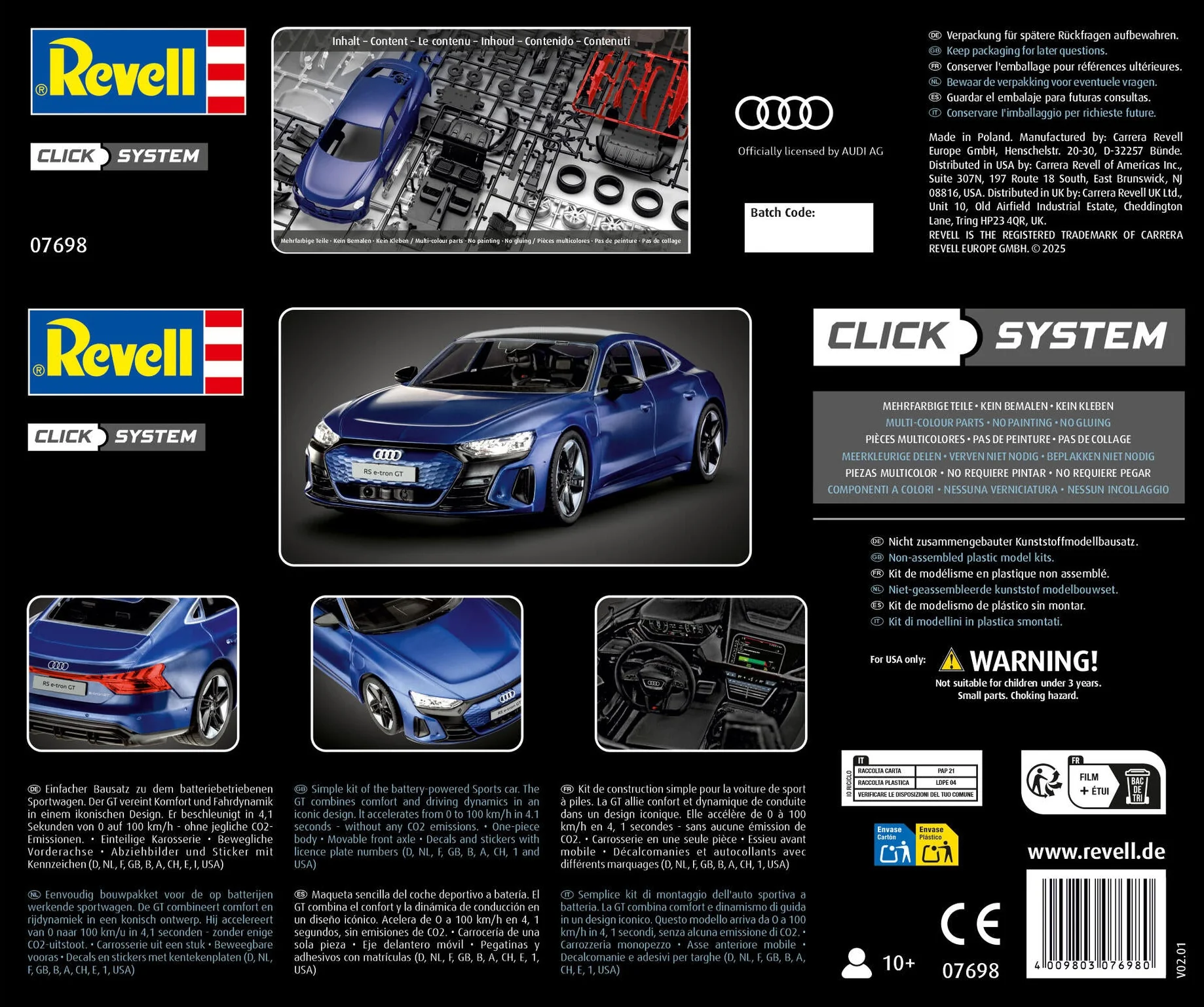 Audi RS e-tron GT (Click System) multi-colour Model Kit - Image 6