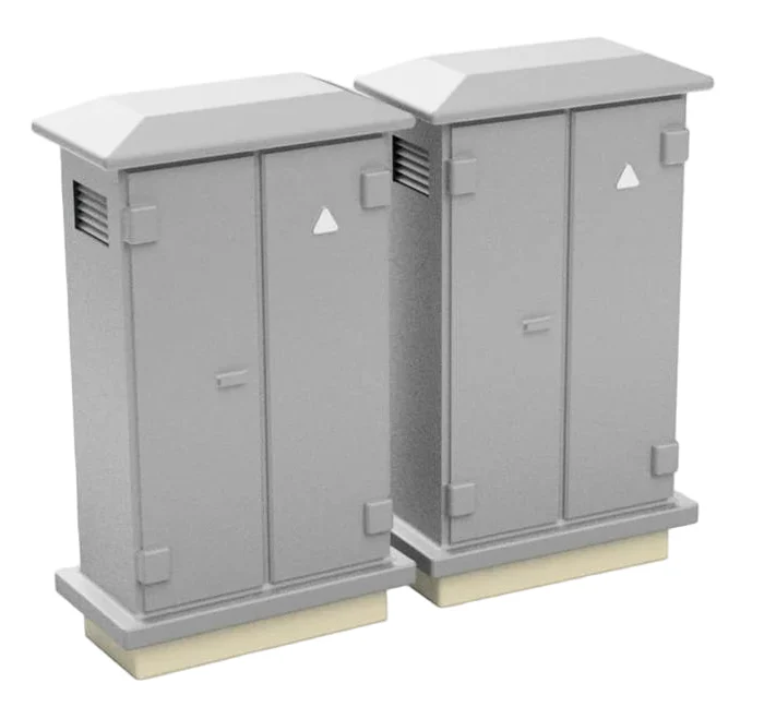 OO Gauge Lineside Cabinets (Pack of 6) - Unpainted