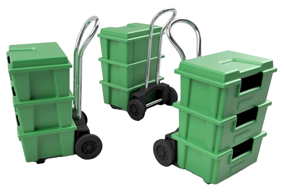 OO Gauge Recycling Bins (Pack of 9) - Unpainted Model Kit