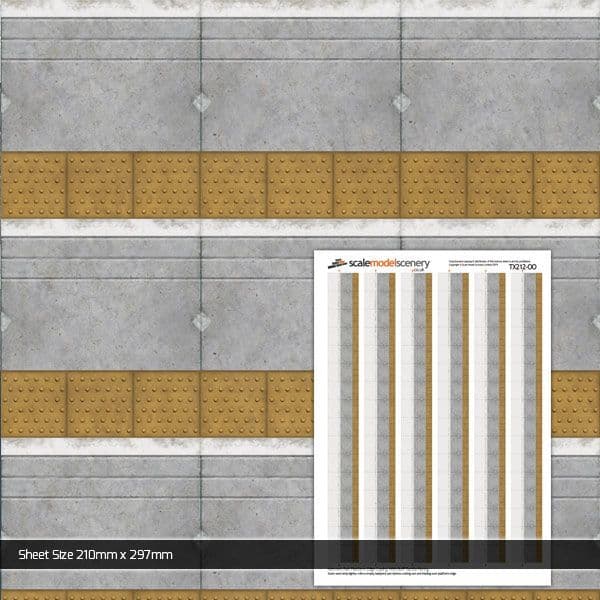 OO/HO Network Rail Platform Edge Coping With Buff Paving (x5)