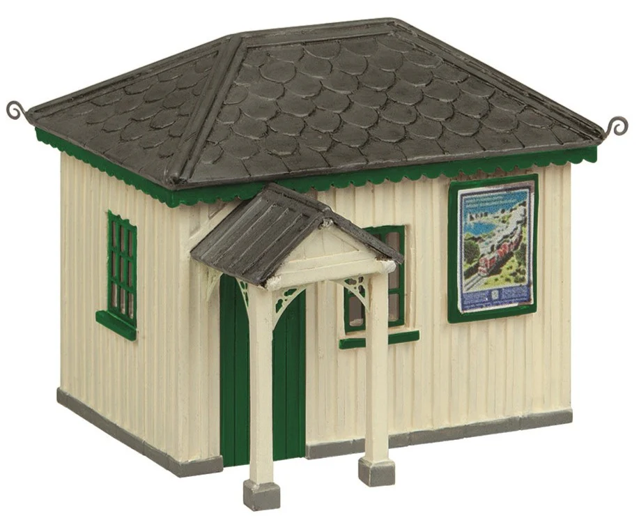 44-0190B Narrow Gauge (OO9) Platform Waiting Room - Green and Cream