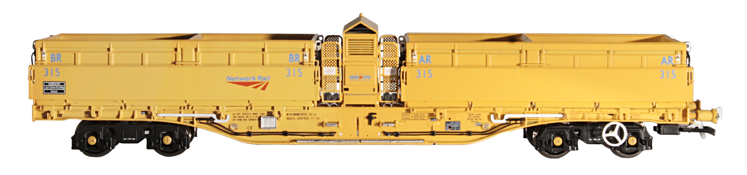 4F-075-003 Set of 5 MRA Side Tipping Ballast Wagon Railtrack Blue/Grey NR Decals - Image 2