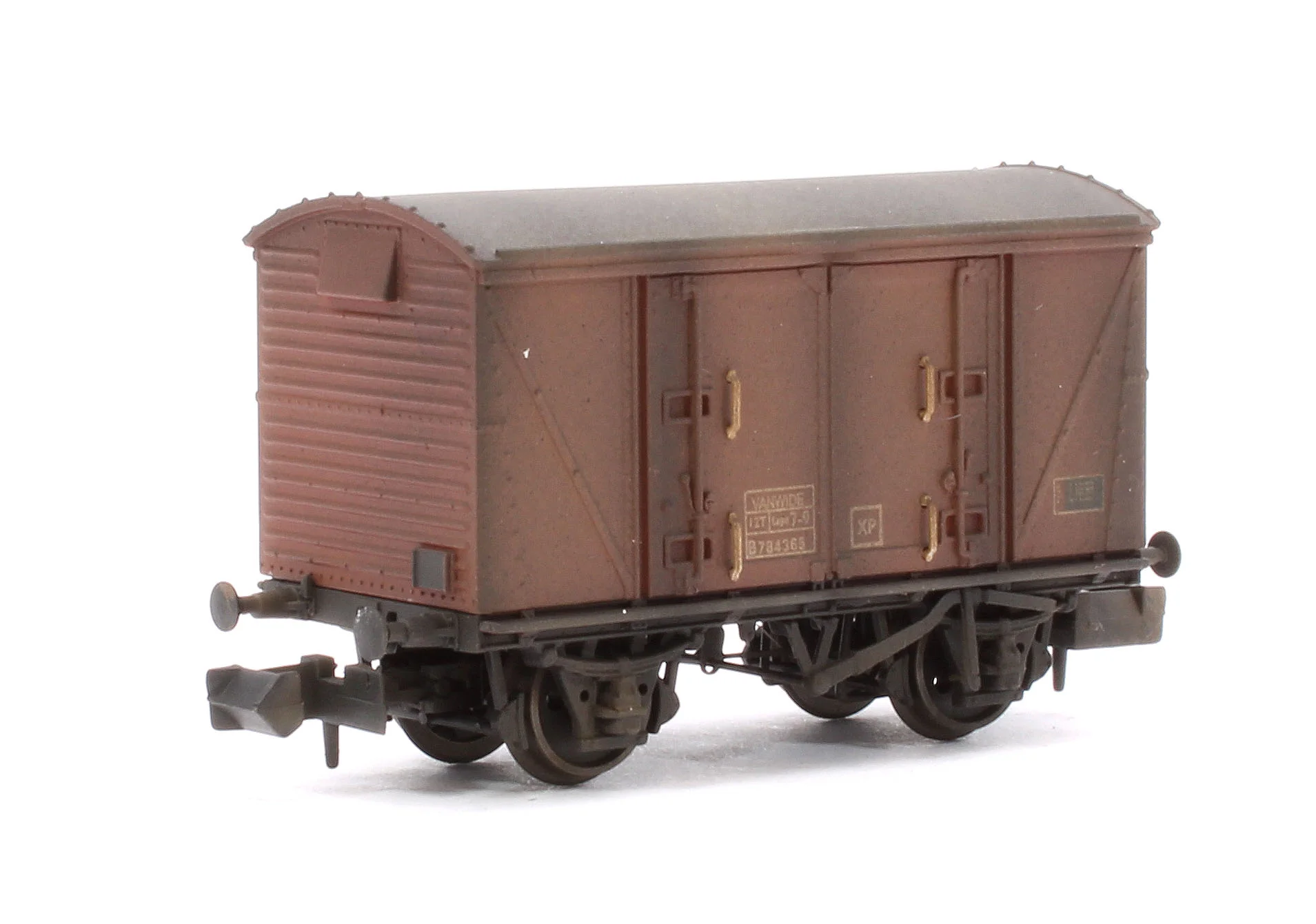 Custom Weathered Set of 3 BR 12T Vanwide Ventilated Vans, BR Bauxite (Late) - Image 7