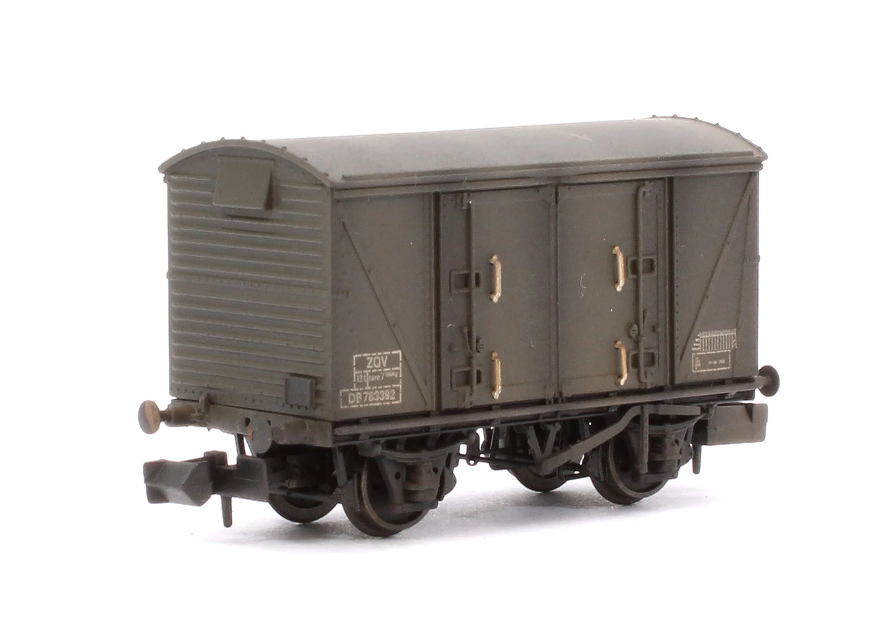 Custom Weathered Set of 3 BR 12T Vanwide Ventilated Vans, BR Departmental Olive Green VQV - Image 5
