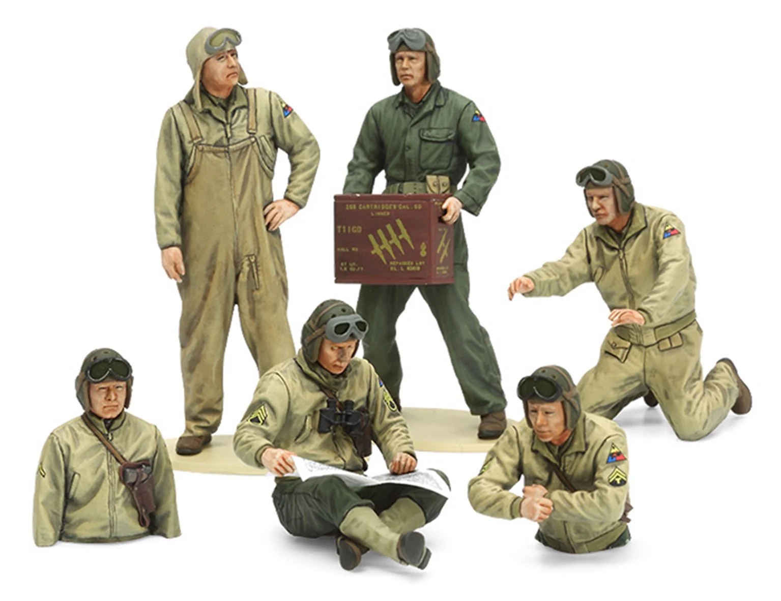 35347 1/35 Military Miniature Series No.347 U.S. Tank Crew Set (European Theater) Kit - Image 2