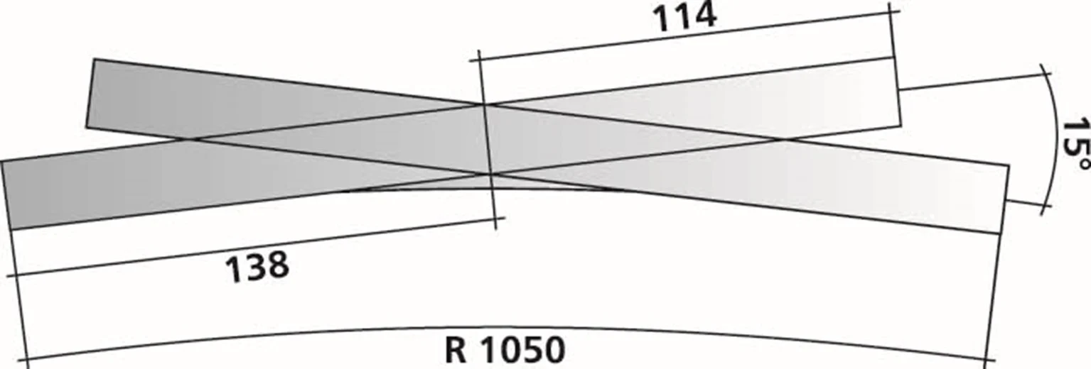 Tillig elite track :   Single Outside Slip HO 15° - Image 3