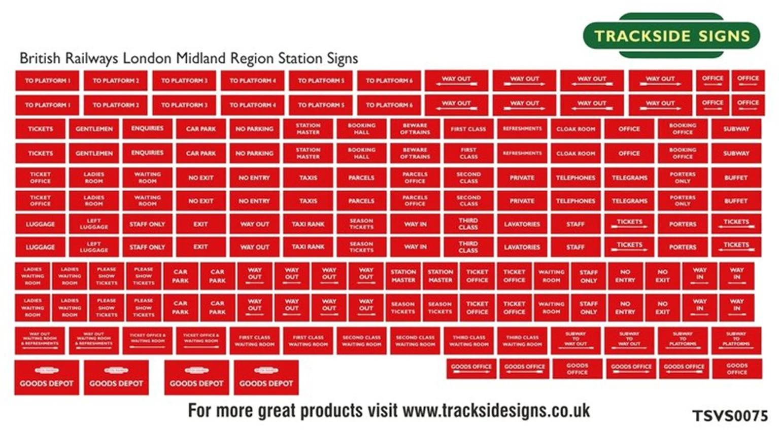 TSVS0075 Die Cut London Midland Region Station Signs
