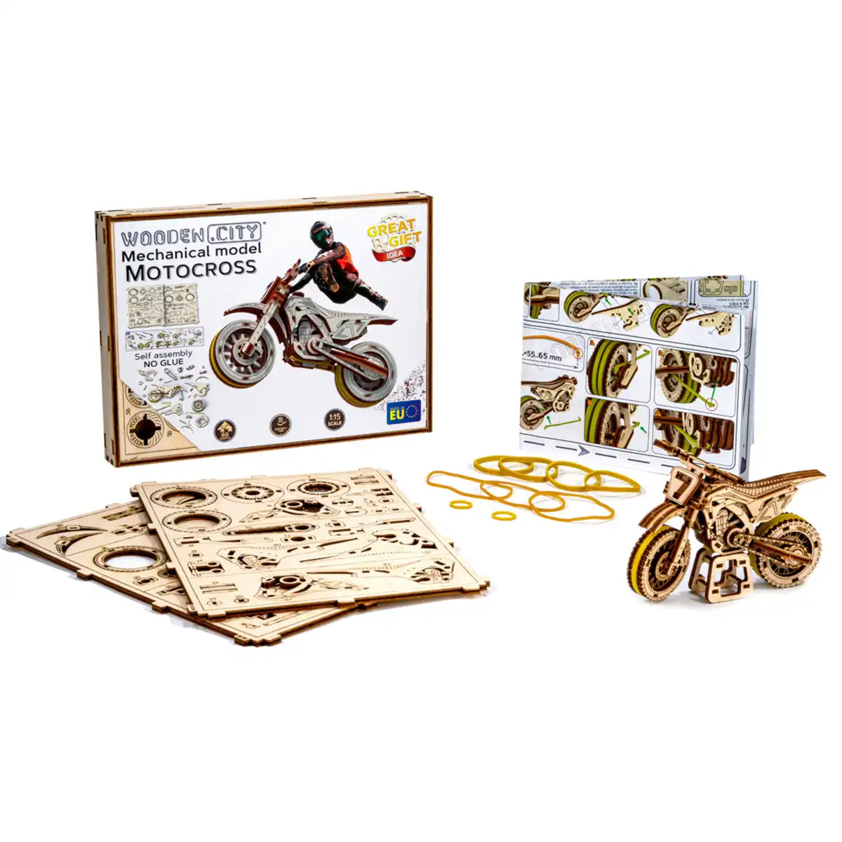 3D Wooden Motorbike Puzzle – Motocross - Image 6