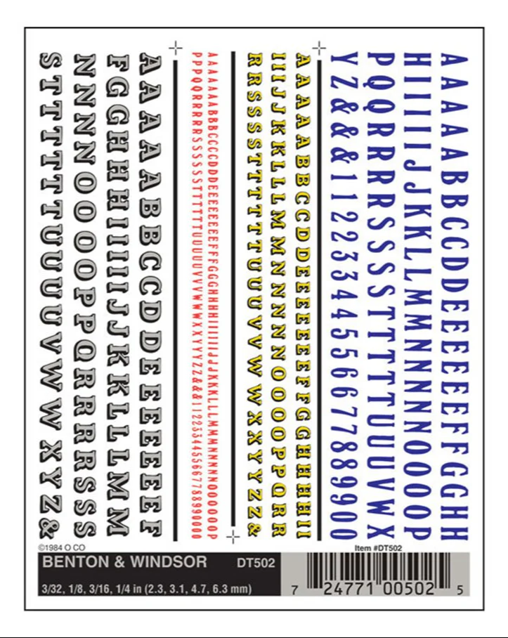WDT502 DT502 WOODLAND SCENICS - Decals - Benton & Windsor