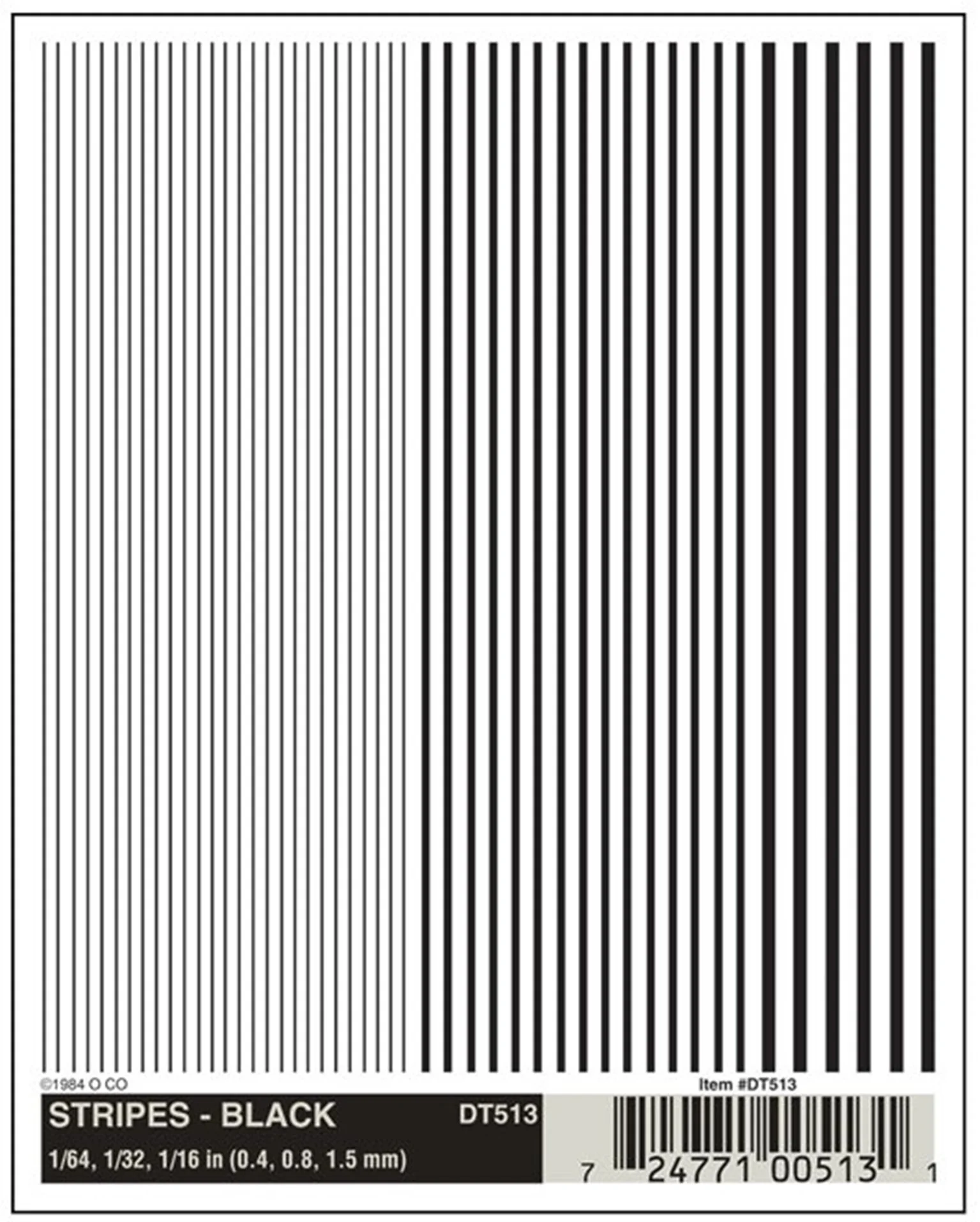 WDT513 DT513 WOODLAND SCENICS - Decals - Stripes - Black