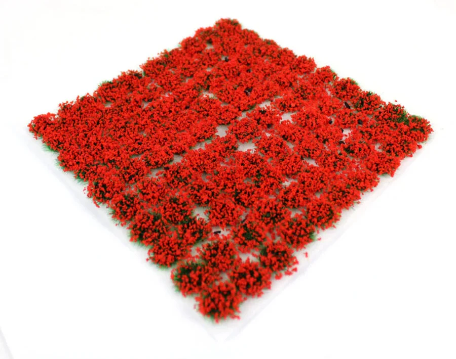 4mm Poppy Self-Adhesive Static Grass Tufts x 100
