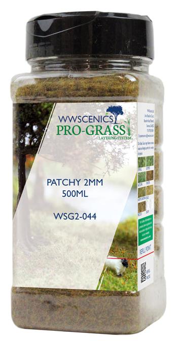 WSG2-044 WWS 2mm Patchy Static Grass - 500ml Canister